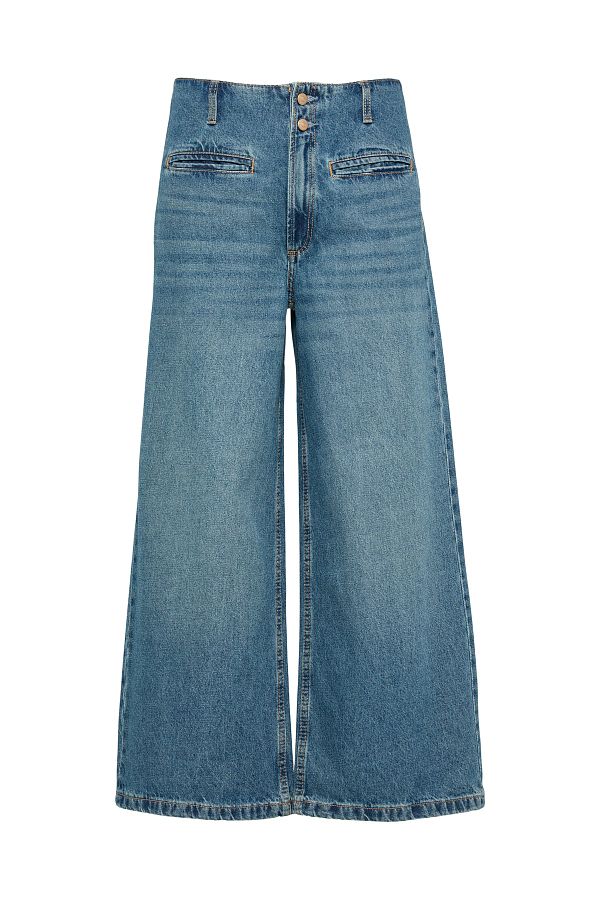 QS by s.Oliver-Casual Denim Culotte - Vysoké kalhoty se širokými nohavicemi 1