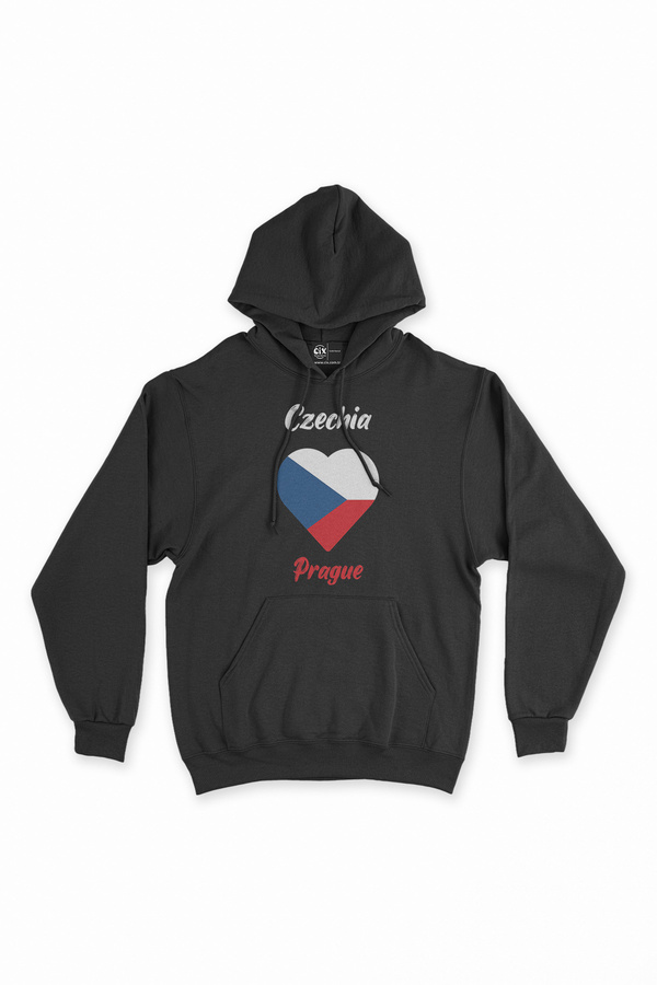 Cix-Prague Czech Republic Flag Heart Black Sweatshirt Hoodie 1