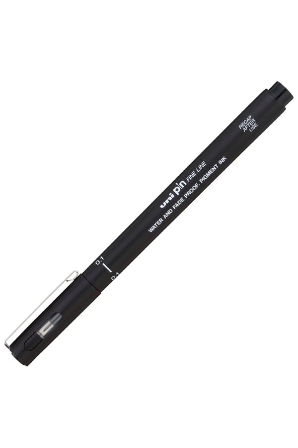 UNİ-BALL-Uni Pin CS1-200 Chısel 1.0 Fıne Line Cut Point Drawing Pen Black 1