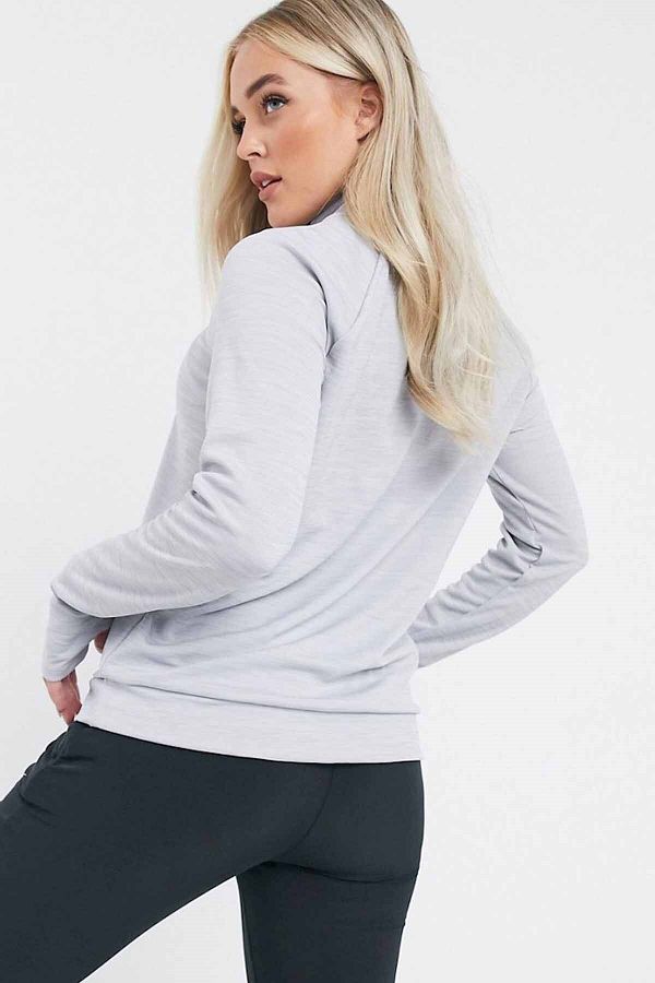 Nike 1 4 zip Running Top Women s Sweatshirt Cu3267 077 grey Trendyol