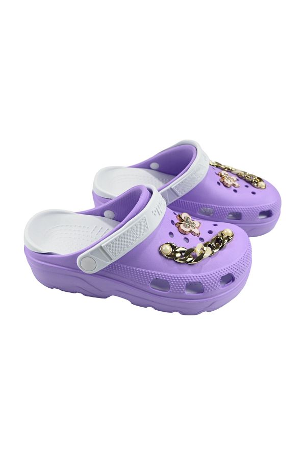 Sia Canta SIA A Quality High Heeled Light Comfortable Crocs Slippers Stone Detailed and Chained Trendyol