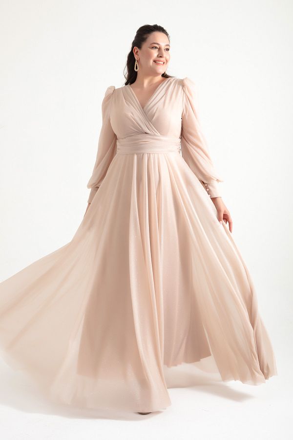 Plus size beige formal dresses cheap