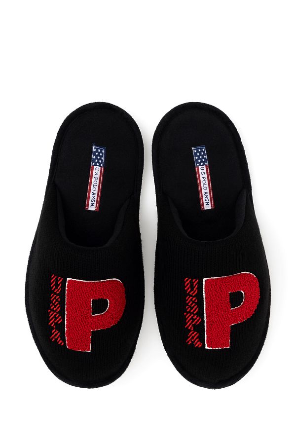 U.S. Polo Assn. Men s Black House Slippers 50277251 Vr046 Trendyol