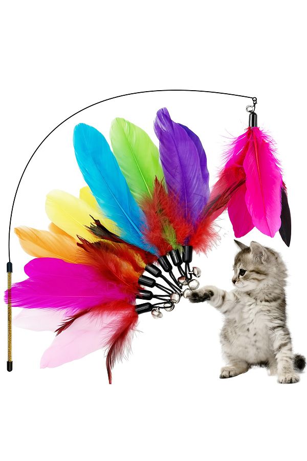 Choice 8 Pieces Cat Feathers Refill Cat Feather Toys Replacement Cat Toy Wand Refills Interactive Cat Trendyol
