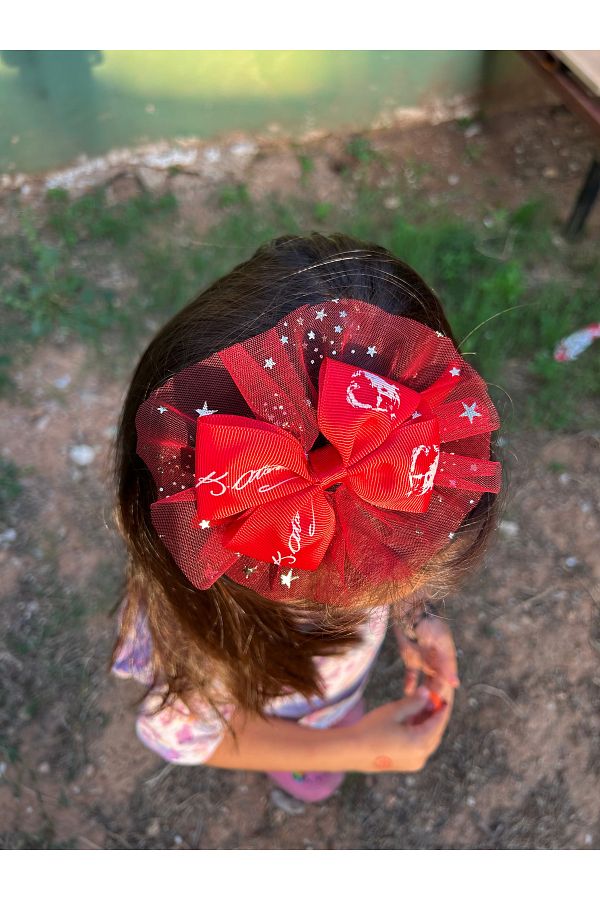 Melo-Atarürk Custom Made Crown Clasp with Printed Ribbon and Star Tulle Detail 1
