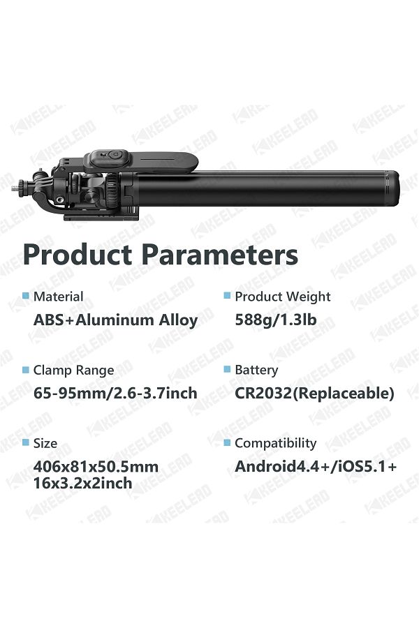 KEELEAD-Balance Steady Wireless Selfie Stick 80.9inch Tripod with Wireless Bluetooth Monopod for Gopro Ac... 1