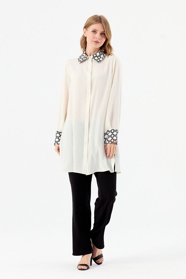 Esswaap-Back Tie Tunic Ecru 1