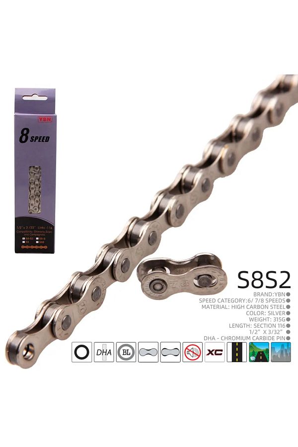 Choice Free Shipping Taiwan YBN S8 S8 S2 Bicycle Chain 6 7 8 18 21 24 Speed Mountain Road Bike 116 Lengt. Trendyol