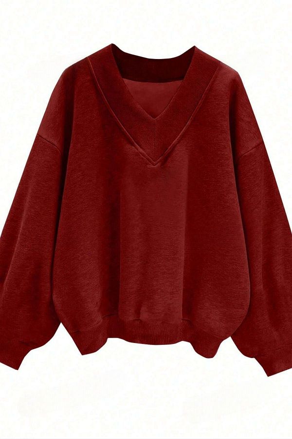 Plain red sweatshirt women's best sale