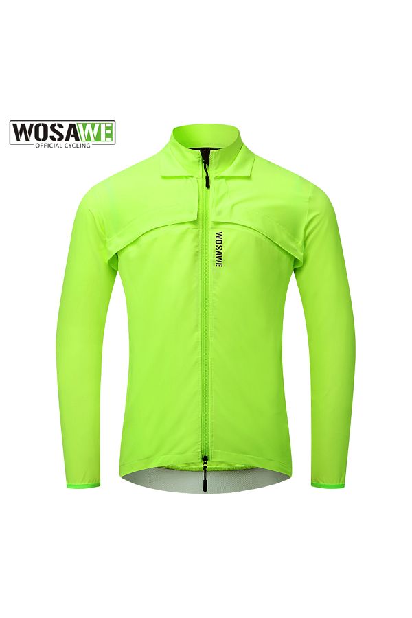 Wosawe Mens Bike Jacket Long Sleeve Jersey Vest Wind Coat Windbreaker Jacket Windproof Outdoor Sp. Trendyol