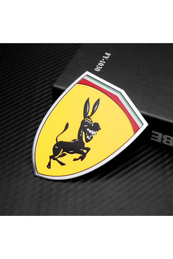 Choice-3D Aluminum Creative Funny Ferrari Donkey Emblem Badge Car Trunk Side Body Sticker For Ford Musta... 1