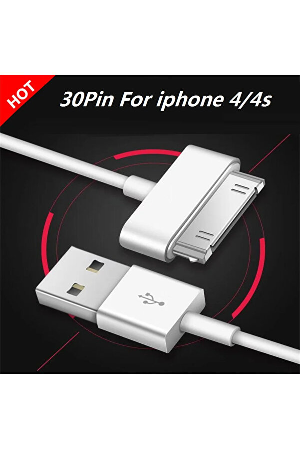 Câble USB 30 Broches Pour IPhone 4/4S, 3G/3GS, IPod, IPad 1/2 - 1 Mètre - Charge Et Synchronisation
