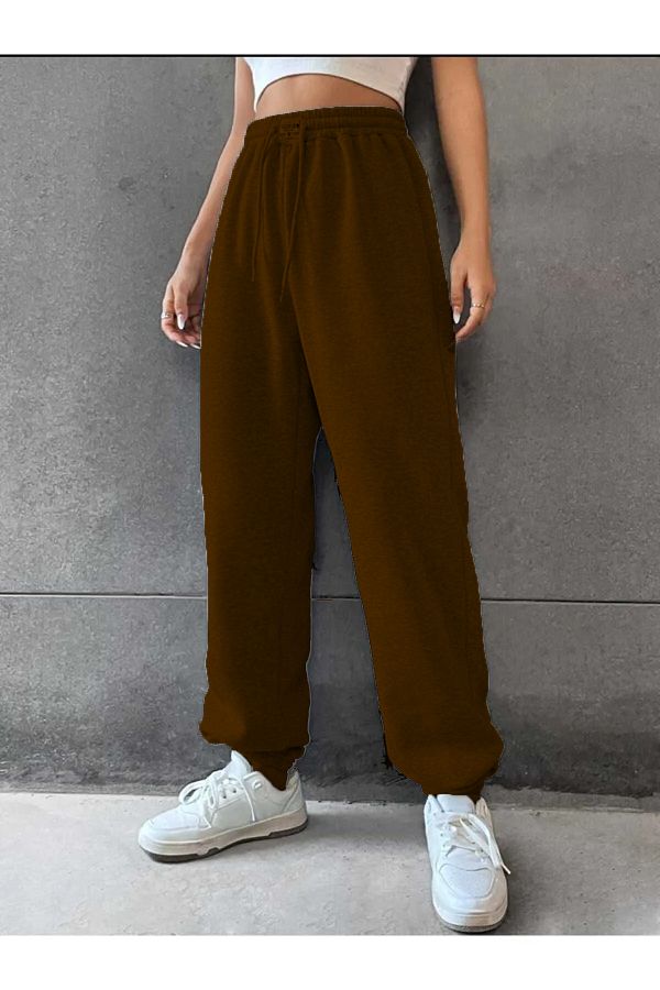 EYO Thick Winter Sweatpants with 3 Thread Raising Fleece Inside Elastic Cuffs Trendyol