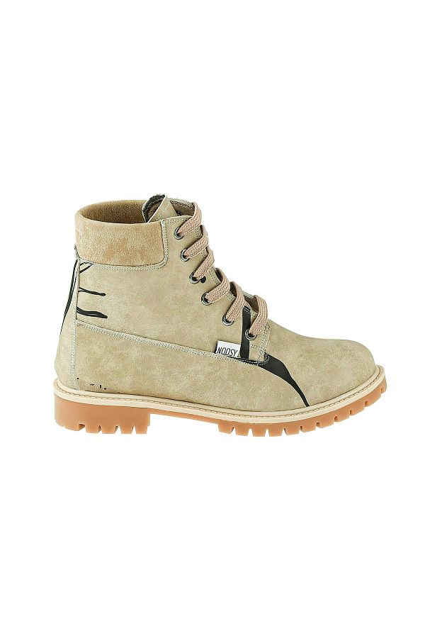 Beige flat ankle boots clearance