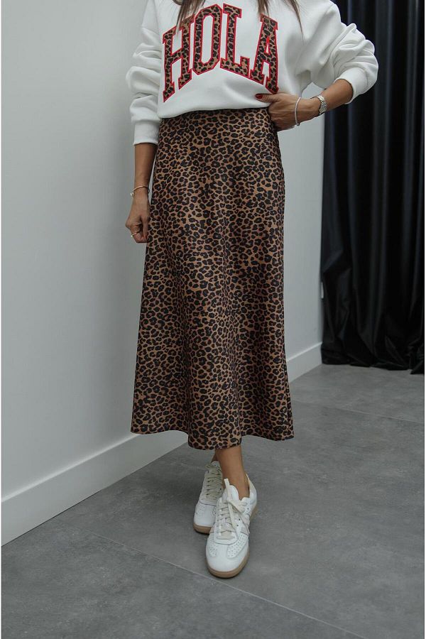 Havoş-Spódnica Billy Leopard Patterned Elastic Waist 1