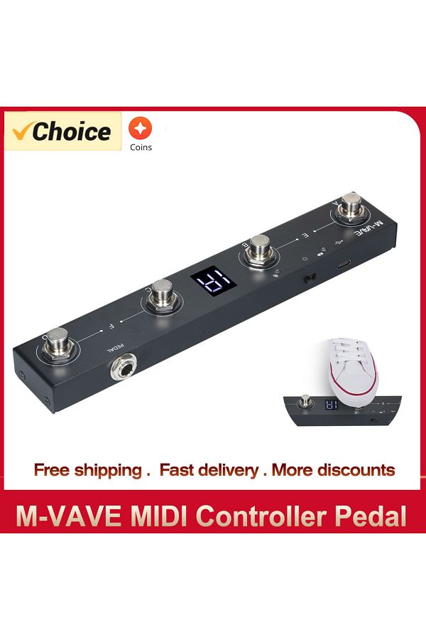 M-VAVE-Chocolate MIDI Controller BT Rechargeable 4 Buttons MIDI Controller Pedal APP Control with... 1