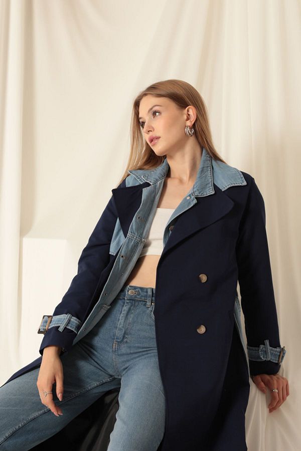 Navy blue trench coat womens new arrivals