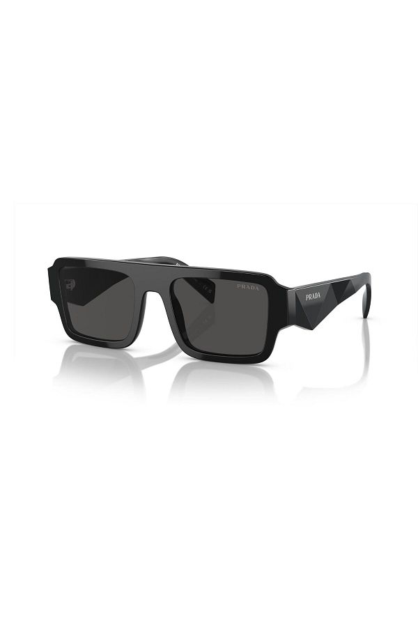 Prada-Pr A05S 16K08Z 53 Men's Rectangular Black Bone Sunglasses 1