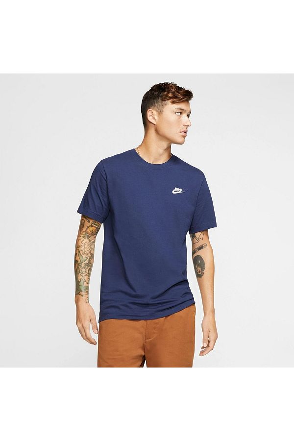 Nike Club Tee Men s Navy Blue Round Neck T Shirt Trendyol