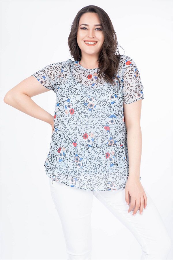 MYLİNE-Lined Chiffon Blouse 1