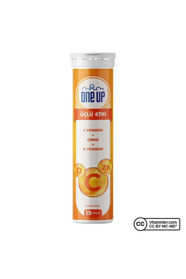 One Up-15 Effervescent Tablets Containing Vitamin C and D - Triple Effect, Zinc Supplement 1