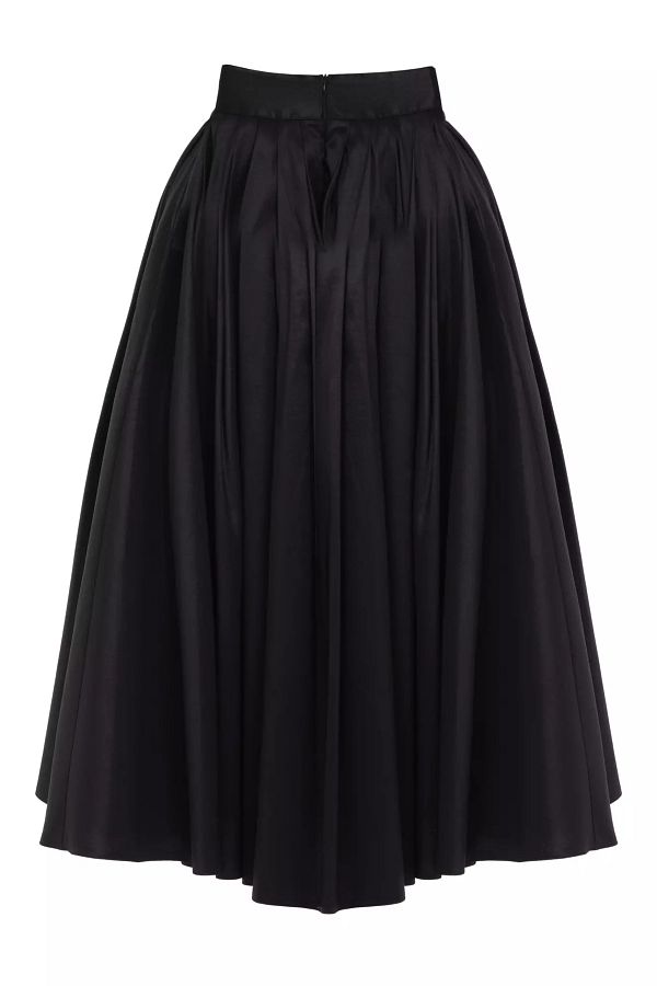 Keikei Plus Size Black Long Taffeta Skirt Trendyol