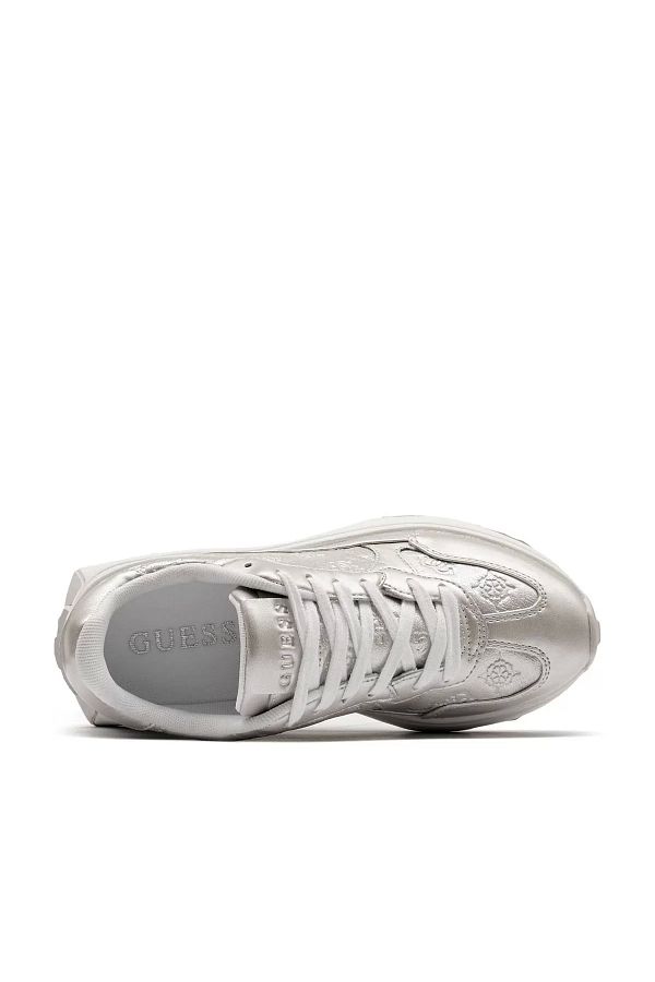 Guess women's silver sneakers cheap