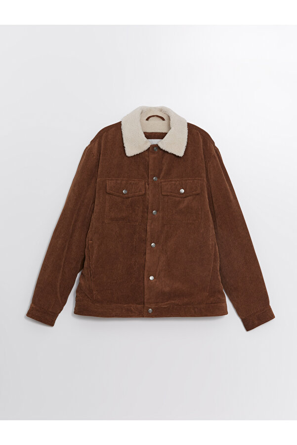 LC Waikiki Regular Fit Long Sleeve Velvet Men's Shirt Jacket- Trendyol