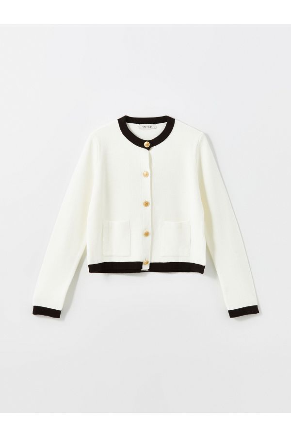 LC Waikiki-Dámský pletený cardigan Crew Neck 1