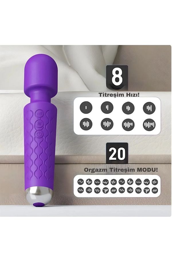 shkoder-Massage Stimulator 20 Vibration Modes Function Mini Magic Wand 1