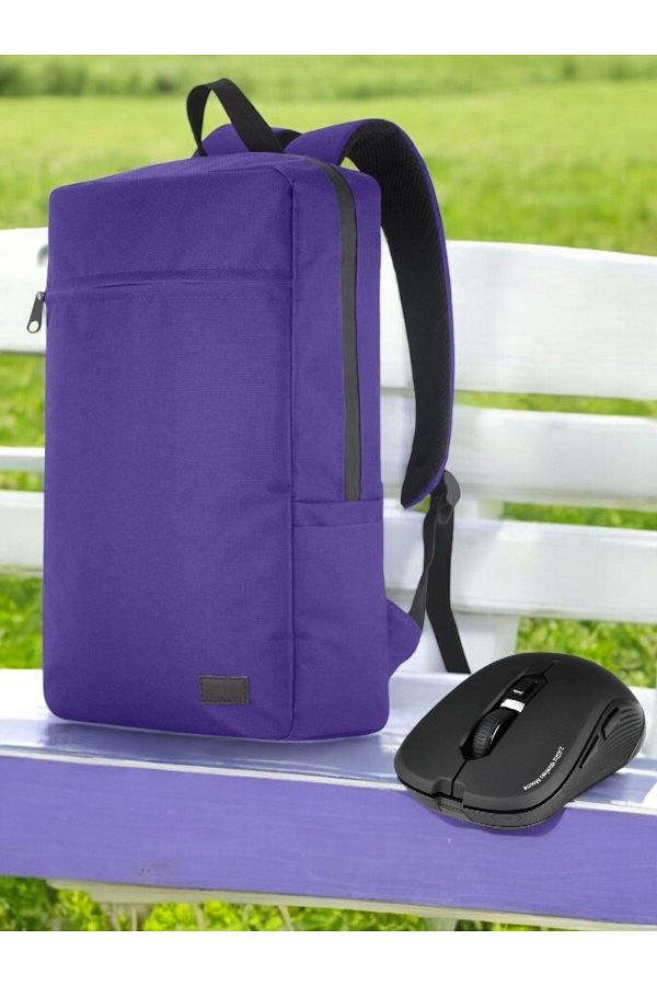 Classone-Mila Pr-Ek103 15.6' Waterproof Fabric - Zippered Notebook Backpack and Wireless Mouse 1