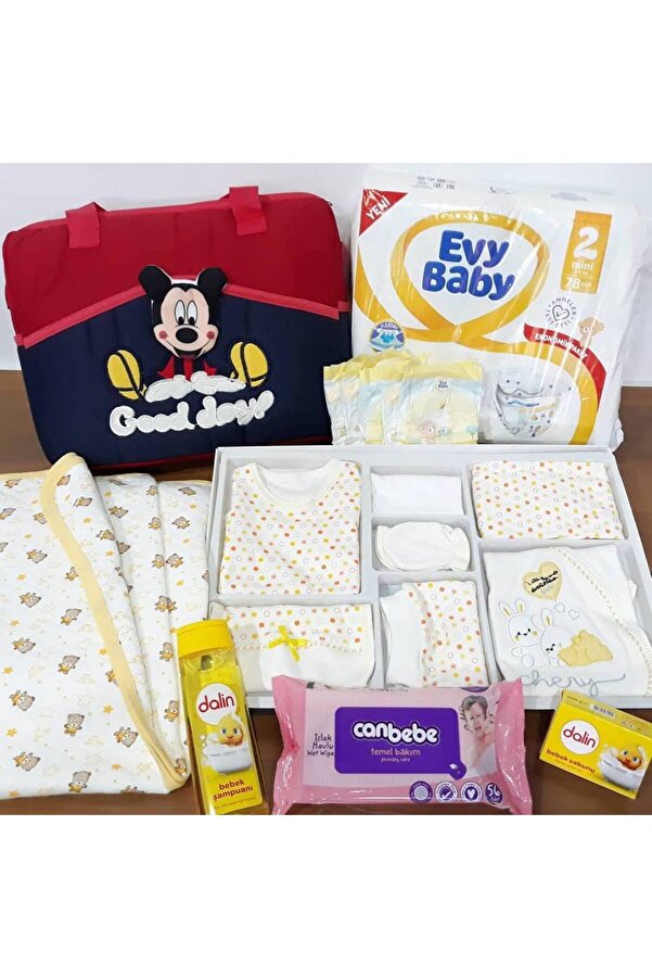 bebegen Yenidoğan Sarı Anne Bebek Doğuma Hazırlık Çantası Seti