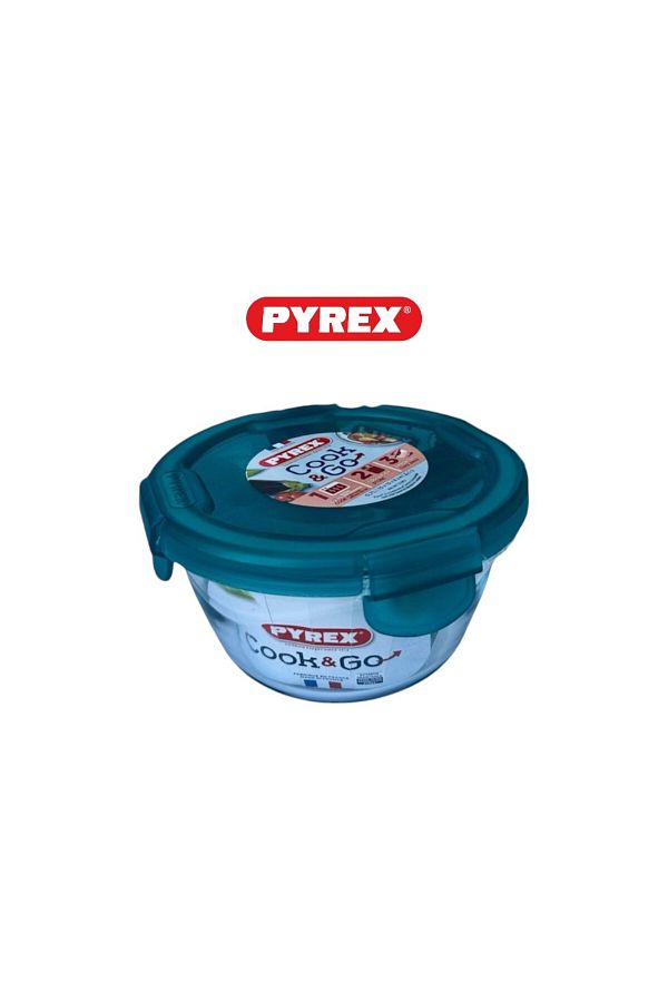 Pyrex-Cook&Go 0.7L Round Storage Dish with Airtight Lid - Versatile Freezer-to-Oven Solution 1
