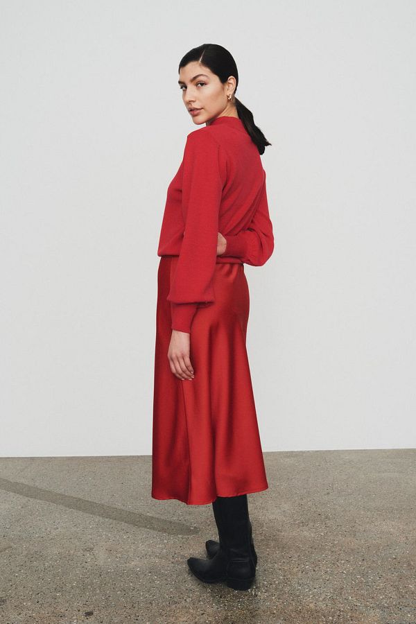 YAS.-YASPELLA Midi-Rock mit hoher Taille – S. NOOS 1
