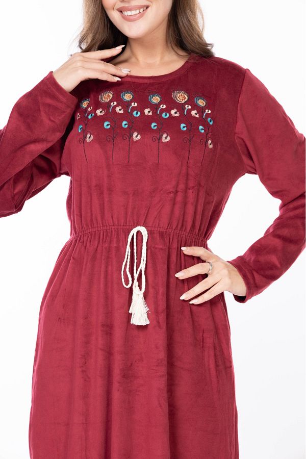 mervemoda-ROCHIE DE CATIF DE DAMĂ MÂNECĂ LUNGĂ 1
