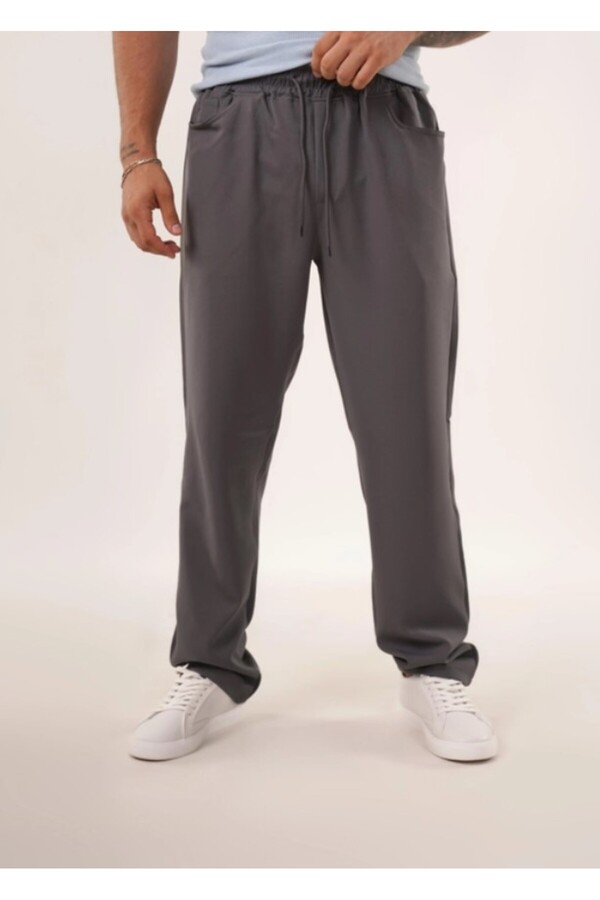 SCSARVİN-Baggy Fabric Anthracite Woven Trousers - Kng 3453 1