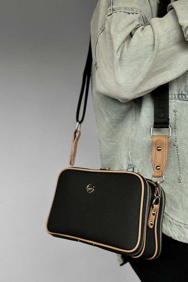 GALB LEATHER Black Tan Medium Size Plain Leather Daily 5 Compartment Crossbody Women s Shoulder Bag Messenger Bag Trendyol