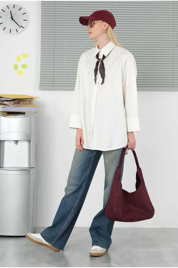 HEQA-Ecru Short Poplin Shirt 1