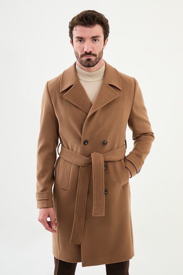 Mcr Pointed Collar Coat Trendyol