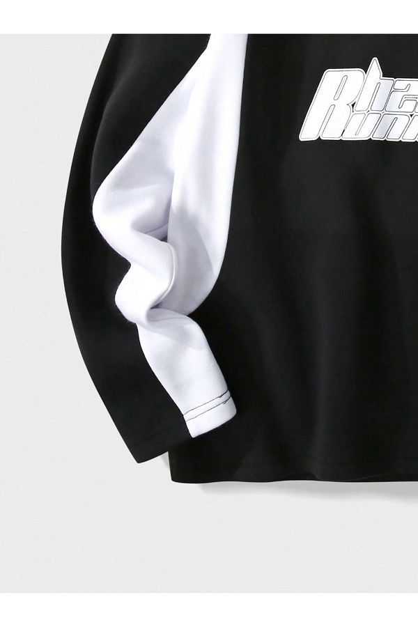 Adidas originals two tone cropped sweatshirt in black and white 2025