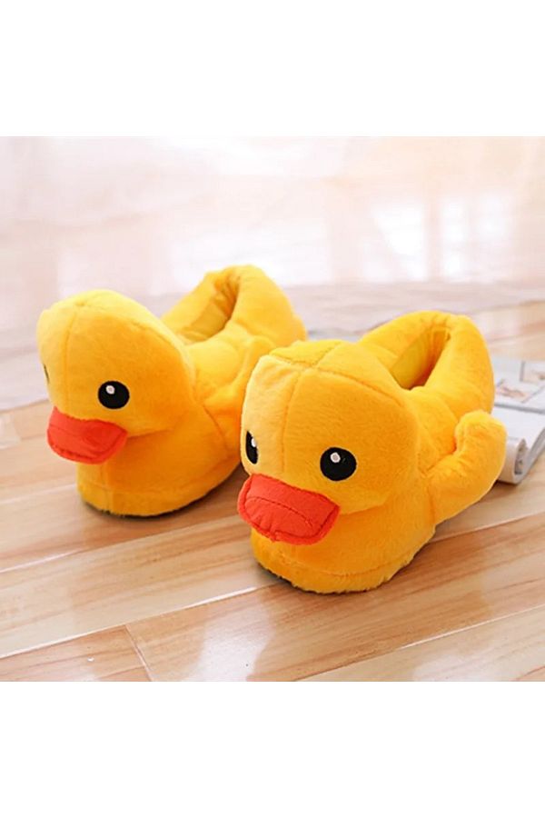 Choice Cartoon Yellow Duck Fuzzy Shoes Women s Cute Home Bedroom Plush Slippers Outdoors Warm Cotton Ank. Trendyol