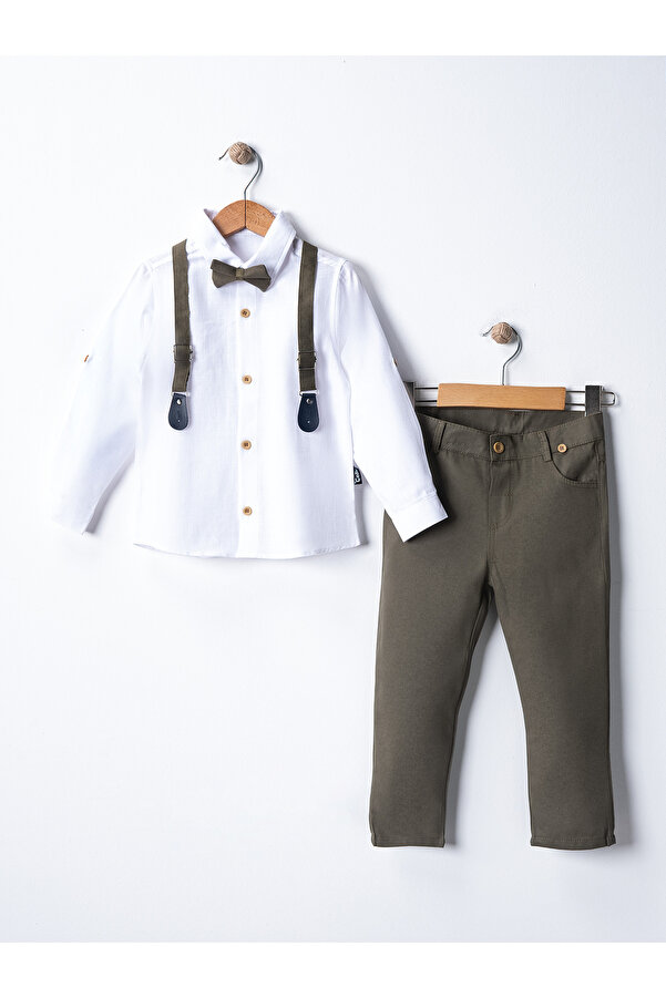 Çelix Kids Bebek&Çocuk Salopet Takım Pantolon Gömlek Papyon