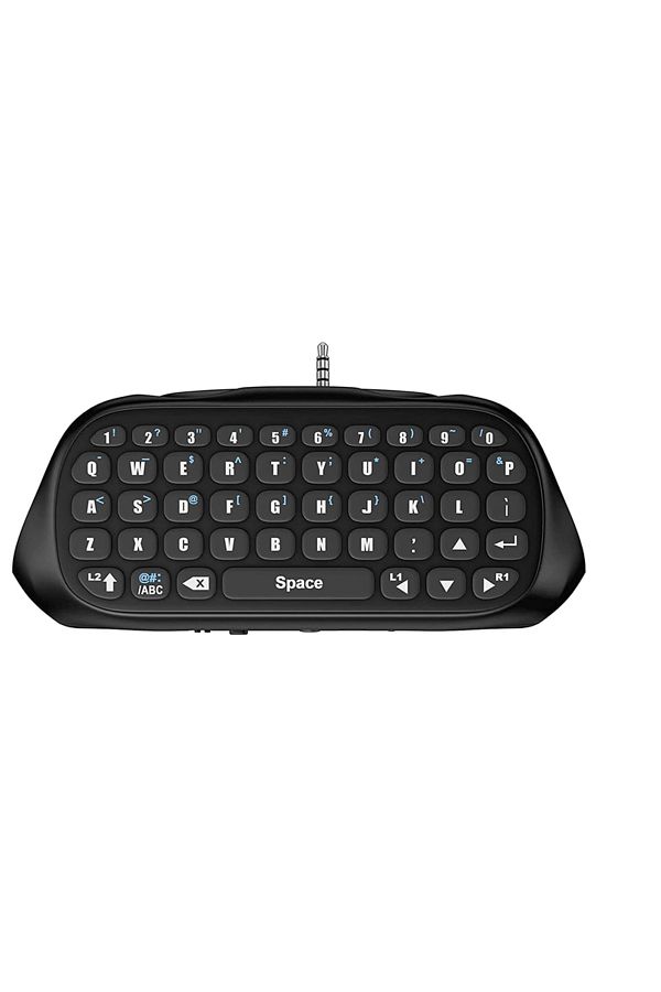 Choice-black Controller Keyboard for PS4 Wireless Bluetooth Keypad Mini Chatpad with Built-In Speaker & 3.5 1