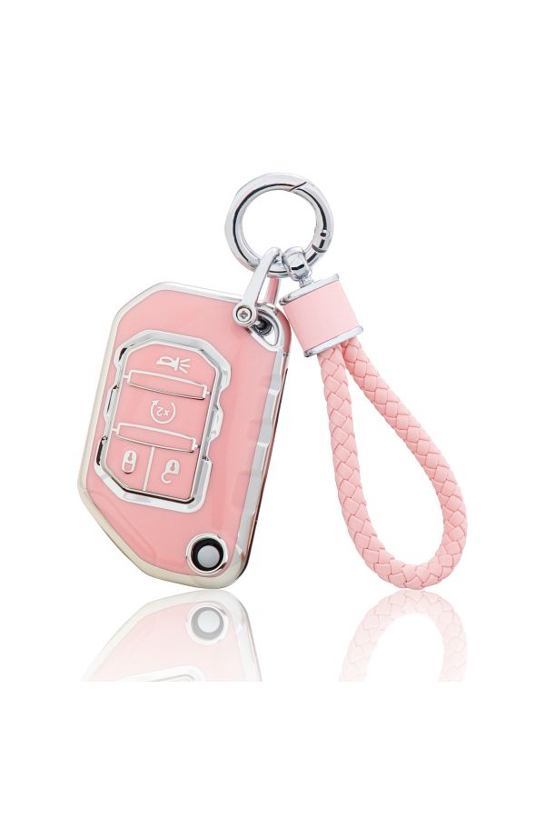 Choice for Jeep Key Fob Cover with Keychain Pink Soft TPU Key Case Protection Fit for 2018 2022 Jeep Gl. Trendyol