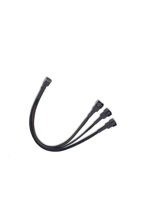 Choice-0.27m Black 10.5 Inch 3 Way 4 Pin Pwm Fan Splitter Cable For Computer Atx Case Cooling Fan 1