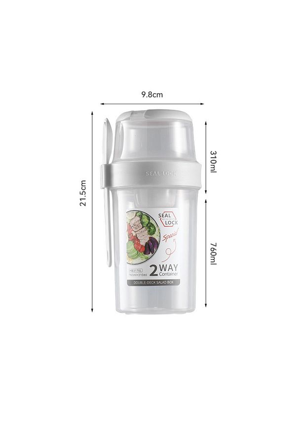 Choice-Breakfast Oatmeal Cereal Nut Yogurt Salad Cup Seal Container Set with Fork Sauce Cup Lid Bento Tu... 1