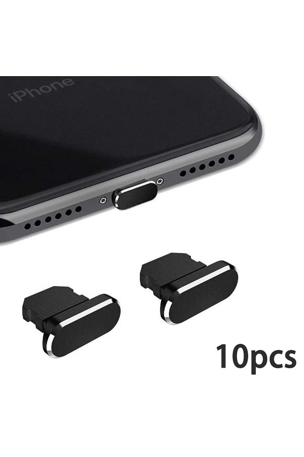 Choice-Black-10pcs 10pcs Metal Anti Dust Plug Ios Charging Port Dustproof Cover Stopper For Iphone 14 13 12 1