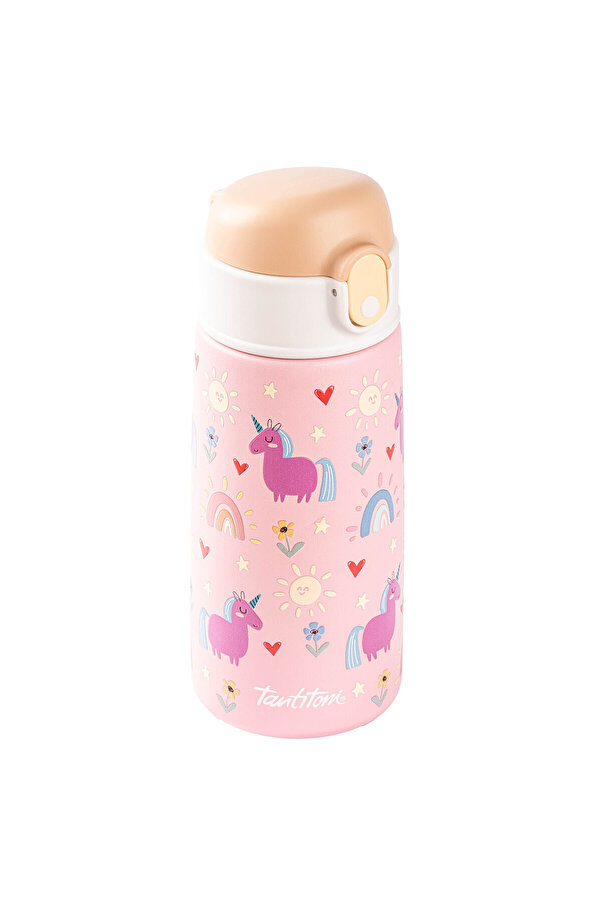 Tantitoni 025-01-PEMBE PASLANMAZ ÇELİK ÇOCUK TERMOSU 480ML
