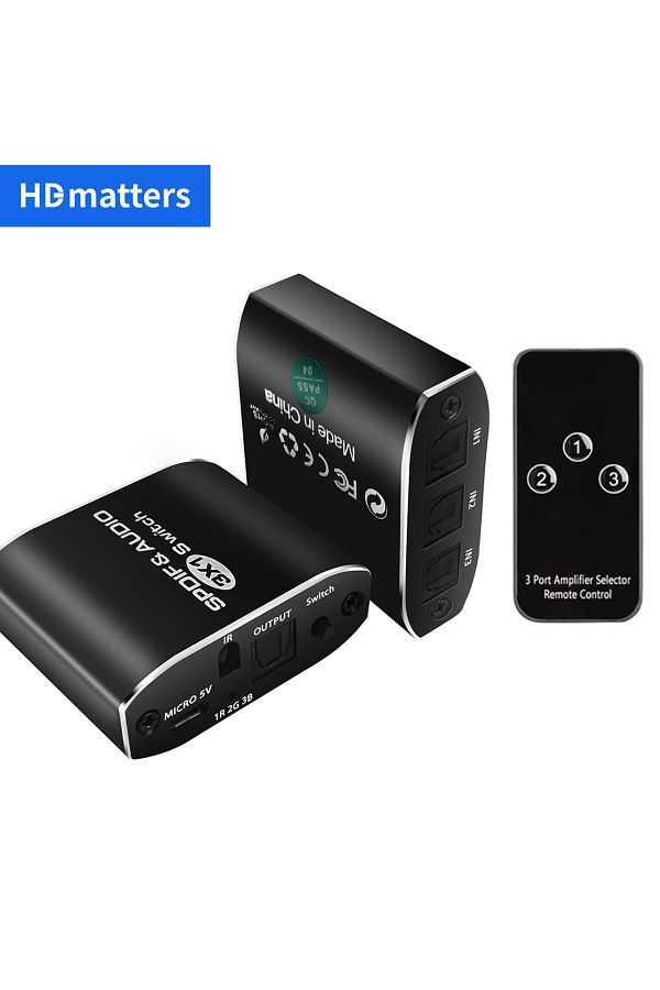 Choice-Check Note 3 In 1 Out Switch Digital Optical Audio Switch Splitter 5.1ch Toslink Spdif Coaxial Audio 1