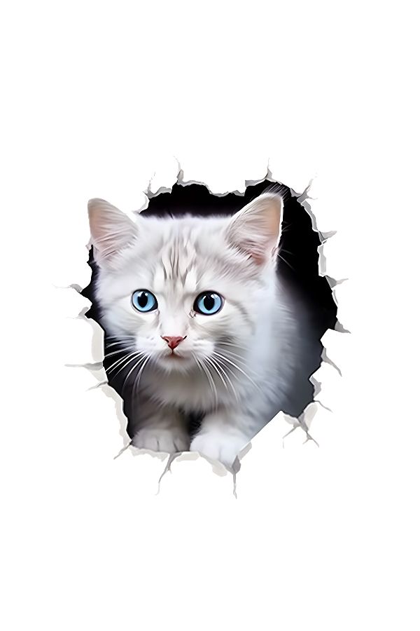 Choice-3D Cat Sticker - Vivid Personality Block Design, Scratch-Resistant, Waterproof, and Durable Decor... 1
